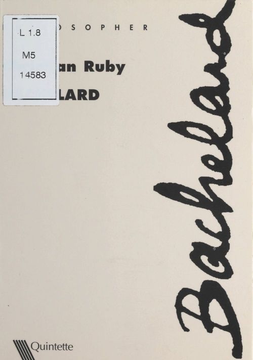 ebook cover of Bachelard, by Christian Ruby