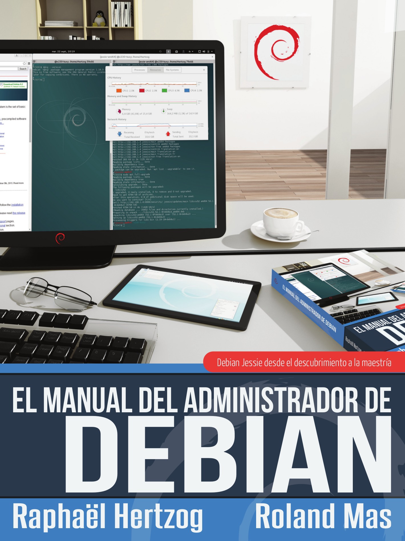 ebook cover of El manual del Administrador de Debian, by Raphaël Hertzog, Roland Mas