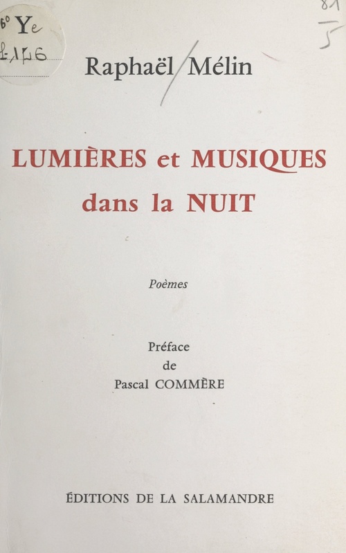 ebook cover of Lumières et musiques dans la nuit, by Raphael Melin