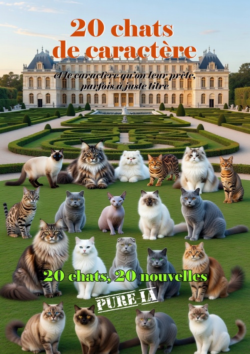 ebook cover of 20 chats de caractère, by IA
