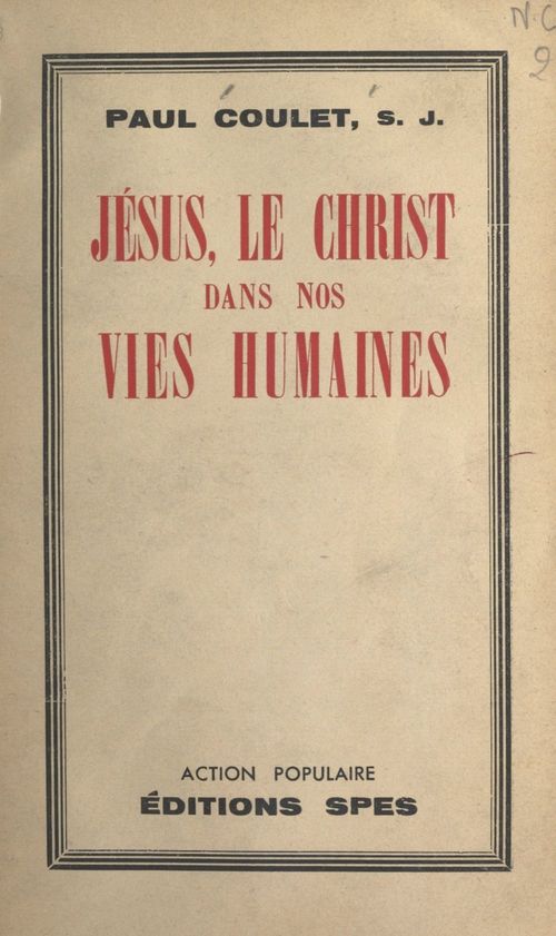 ebook cover of Jésus, le Christ, dans nos vies humaines, by Paul Coulet