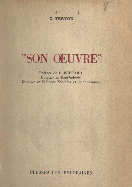 Couverture ebook de Son oeuvre, de C. Teryon