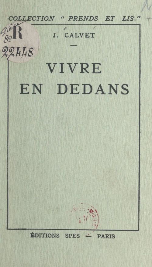 ebook cover of Vivre en dedans, by Jean Calvet