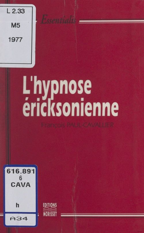 ebook cover of L'hypnose éricksonienne, by Francois Paul-Cavallier