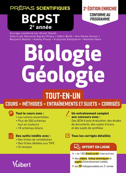 Couverture ebook de Biologie-Géologie BCPST 2e année - Tout-en-un - Conforme au programme, de Cédric Bordi, Alix Helme-Guizon, Françoise Saintpierre, Marianne Algrain Pitavy, Audrey Proust, Marlène Vabre, Mathieu Q