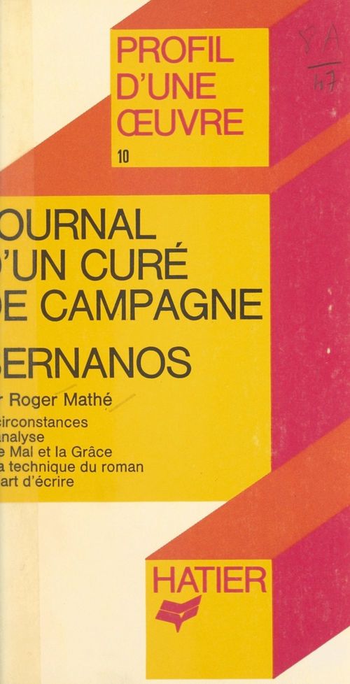 Couverture ebook de Journal d'un curé de campagne, Bernanos, de Roger Mathé