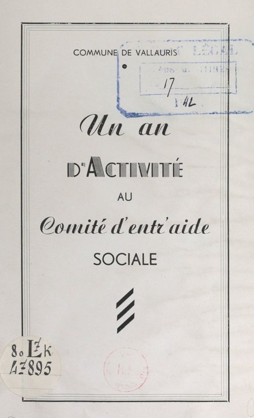Couverture ebook de Un an d'activité au Comité d'entr'aide sociale, de Gaston Monteux