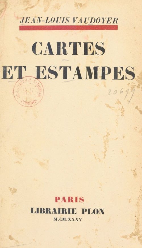 Couverture ebook de Cartes et estampes, de Jean-Louis Vaudoyer