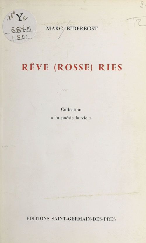 ebook cover of Rêve (rosse) ries, by Marc Biderbost