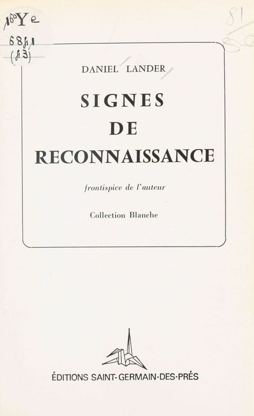 ebook cover of Signes de reconnaissance, by Daniel Lander