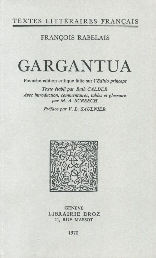 ebook cover of Gargantua, by Rabelais Fran Ois