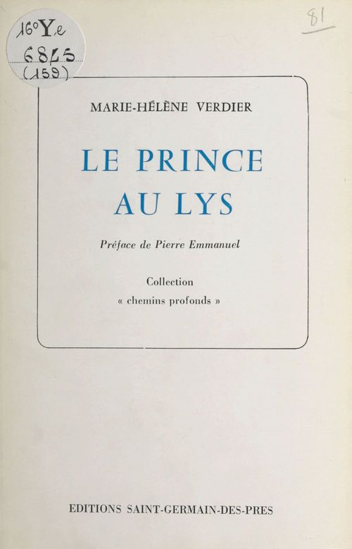 ebook cover of Le prince au lys, by Marie-Helene Verdier