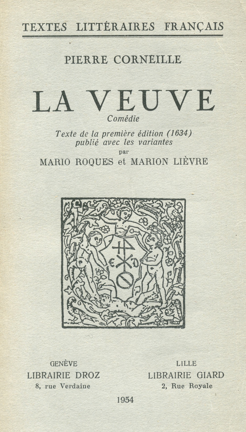 ebook cover of La Veuve ou le traître puni, by Pierre Corneille