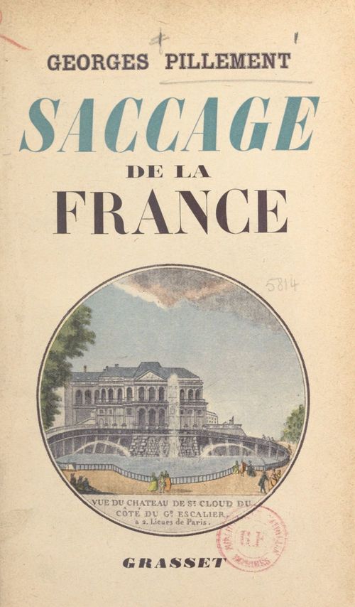 Couverture ebook de Saccage de la France, de Georges Pillement