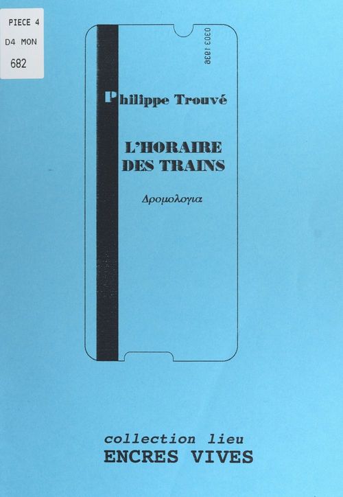 Couverture ebook de L'horaire des trains, de Philippe Trouve
