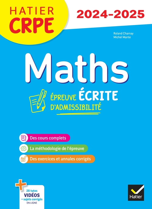 ebook cover of Mathématiques - CRPE 2024-2025 - Epreuve écrite d'admissibilité, by Michel Mante, Roland Charnay