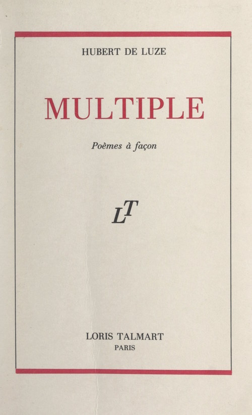 Couverture ebook de Multiple, de Hubert De Luze