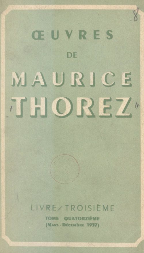 Couverture ebook de OEuvres de Maurice Thorez (14), de Maurice Thorez