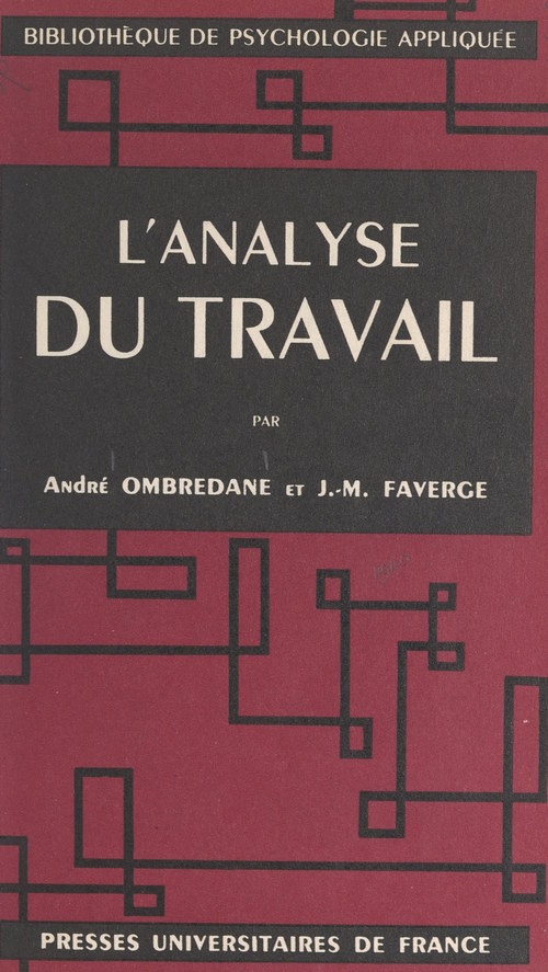 ebook cover of L'analyse du travail, by Andre Ombredane, Jean-Marie Faverge