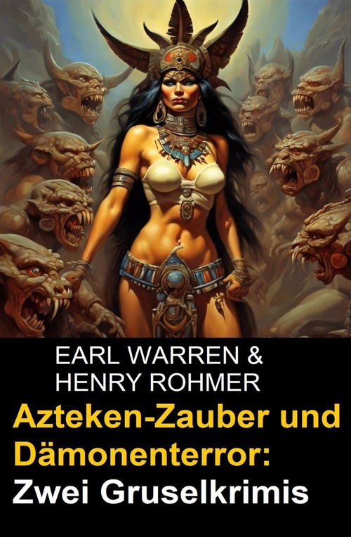 ebook cover of Azteken-Zauber und Dämonenterror: Zwei Gruselkrimis, by Earl Warren, Henry Rohmer