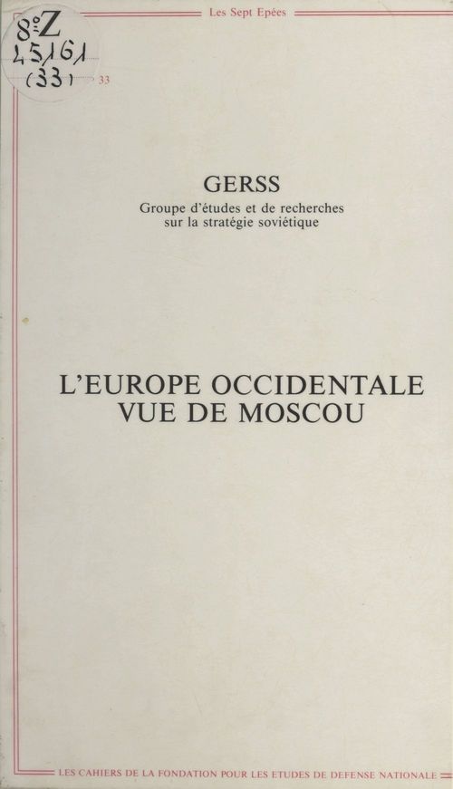 ebook cover of L'Europe occidentale vue de Moscou, by Groupe D'Etudes Et De Recherches Sur La
