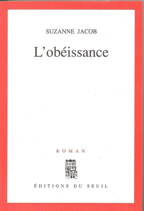 ebook cover of L'Obéissance, by Suzanne Jacob