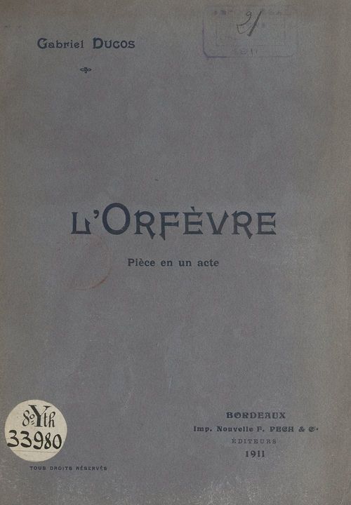 Couverture ebook de L'orfèvre, de Gabriel Ducos