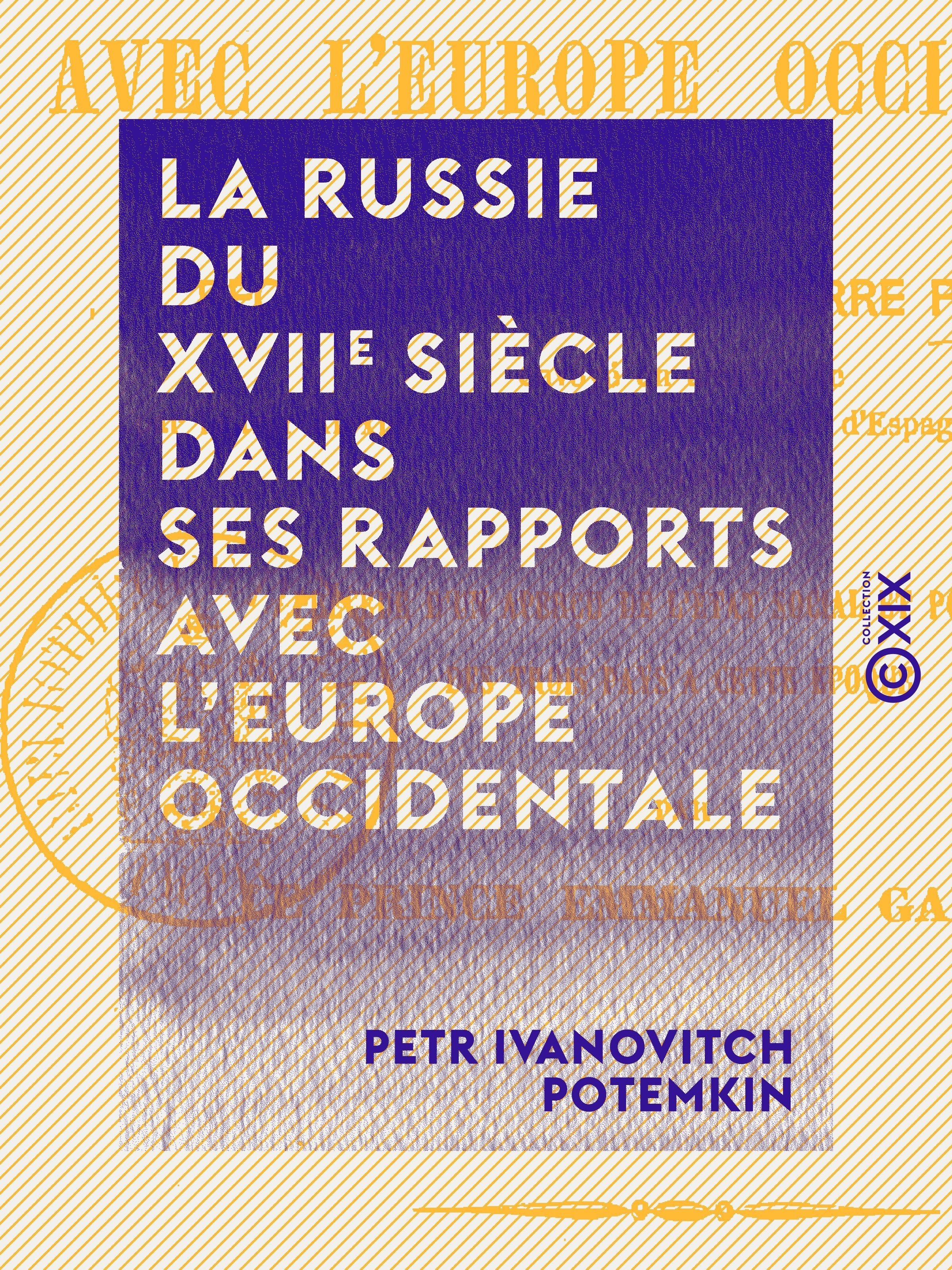 ebook cover of La Russie du XVIIe siècle dans ses rapports avec l'Europe occidentale, by Petr Ivanovitch Potemkin