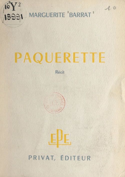Couverture ebook de Pâquerette, de Marguerite Barrat