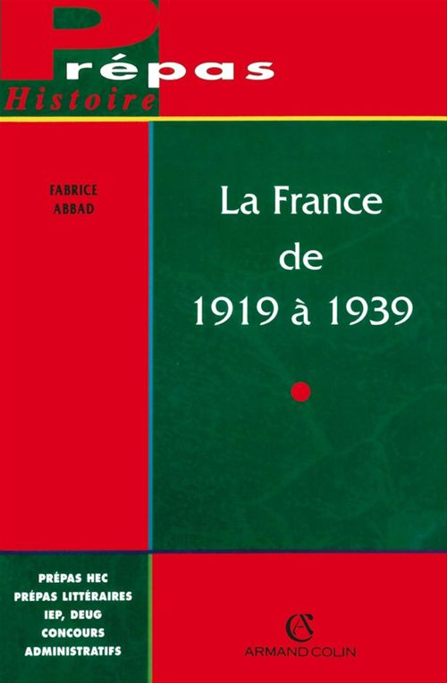 ebook cover of La France de 1919 à 1939, by Abbad Fabrice