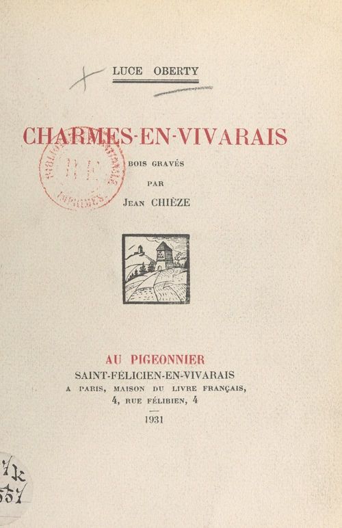 Couverture ebook de Charmes-en-Vivarais, de Luce Oberty