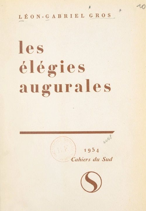 Couverture ebook de Les élégies augurales, de Leon-Gabriel Gros