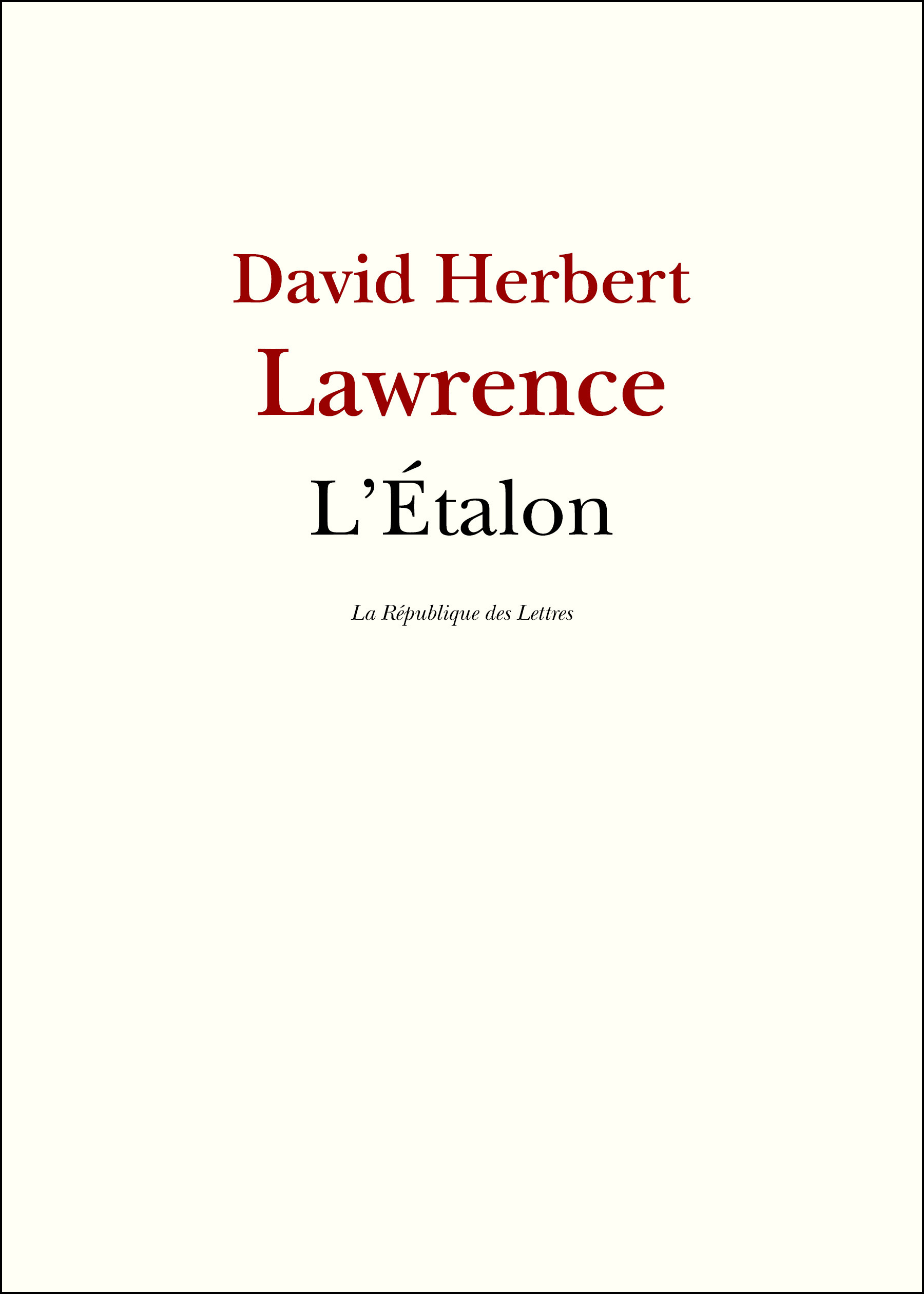 Couverture ebook de L'Étalon, de David Herbert Lawrence