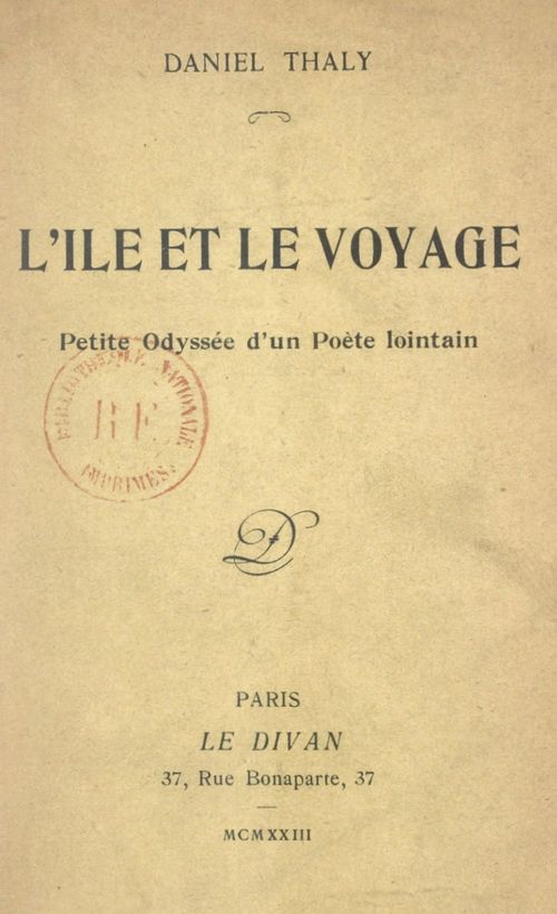 Couverture ebook de L'île et le voyage, de Daniel Thaly