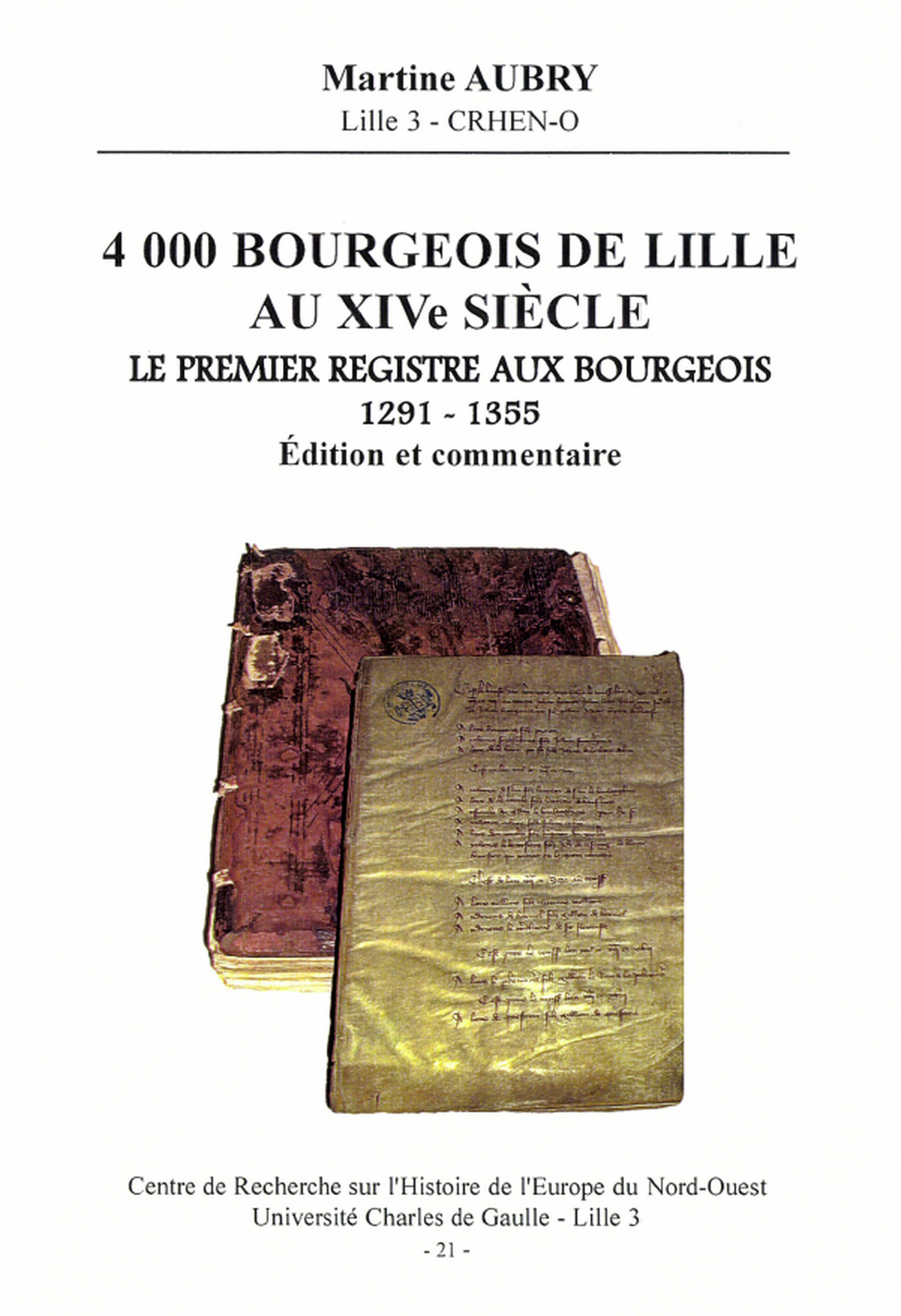 Couverture ebook de 4000 bourgeois de Lille au XIVe siècle, de Martine Aubry