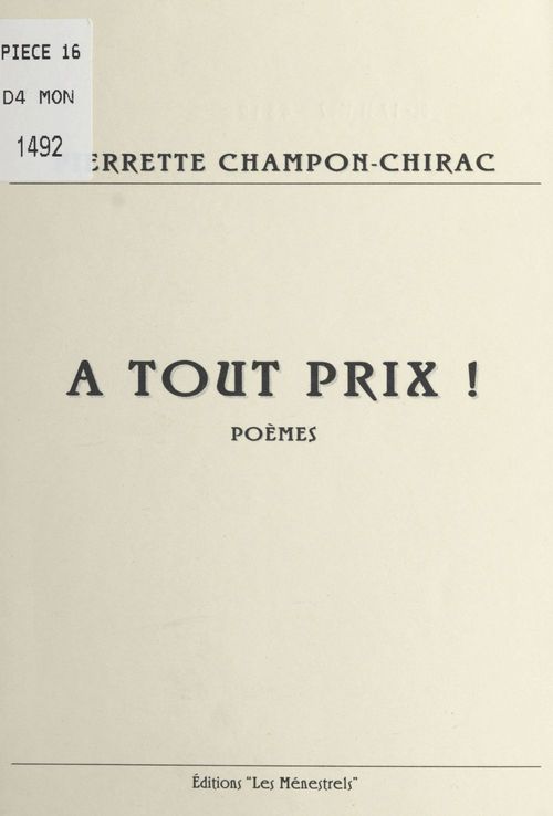 ebook cover of À tout prix !, by Pierrette Champon