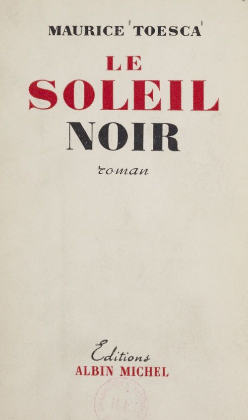 Couverture ebook de Le soleil noir, de Maurice Toesca