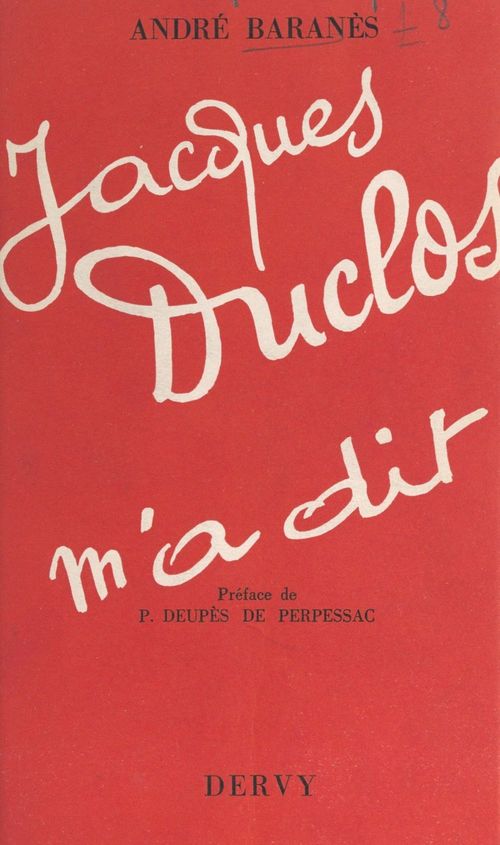 Couverture ebook de Jacques Duclos m'a dit, de Andre Baranes