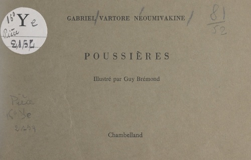 ebook cover of Poussières, by Gabriel Vartore-Neoumivakine