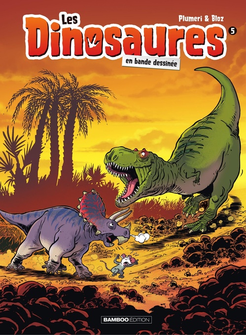 Couverture ebook de Les Dinosaures en BD - Tome 5, de Arnaud Plumeri, Bloz
