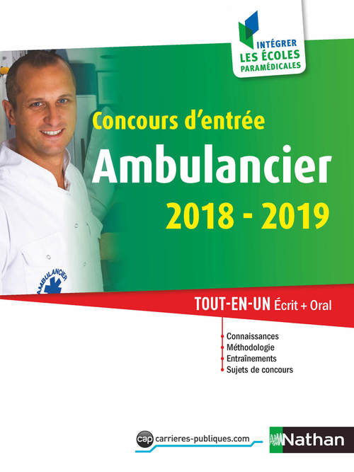 Couverture ebook de Concours d'entrée Ambulancier - 2019, de Collectif
