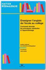 Couverture ebook de Hatier pédagogie - Enseigner l'anglais de l'école au collège, de Line Audin