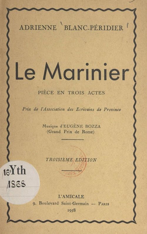 Couverture ebook de Le marinier, de Adrienne Blanc-Peridier