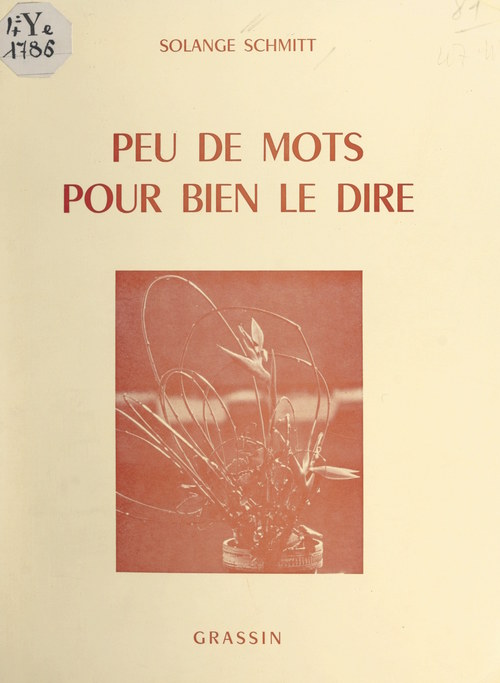 Couverture ebook de Peu de mots pour bien le dire, de Solange Schmitt