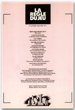 ebook cover of La règle du jeu n°01, by Revue La Regle Du Jeu