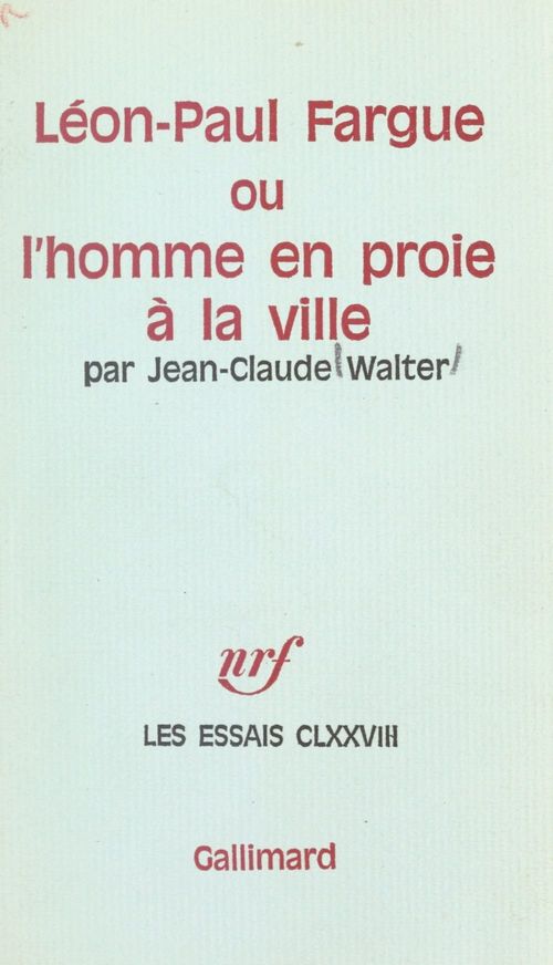 Couverture ebook de Léon-Paul Fargue, de Jean-claude Walter