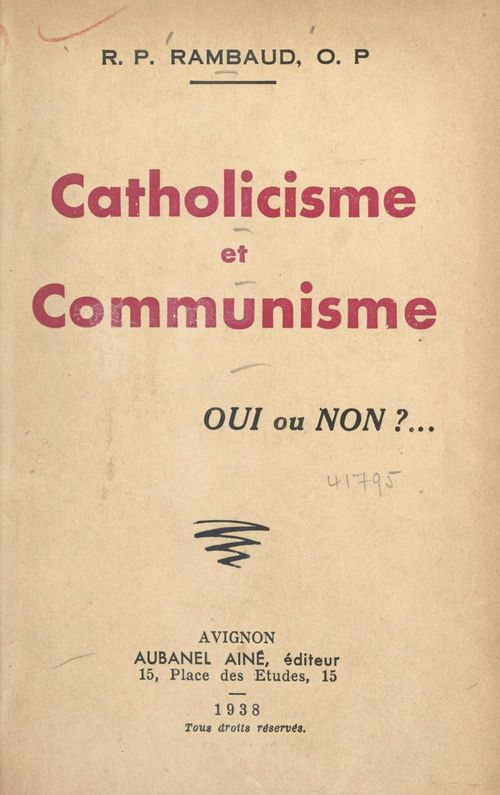 ebook cover of Catholicisme et communisme, by Louis Rambaud