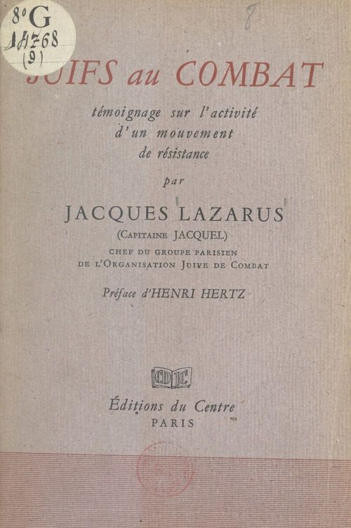 Couverture ebook de Juifs au combat, de Jacques Lazarus