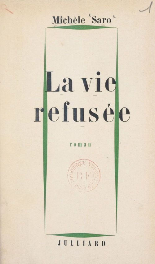 Couverture ebook de La vie refusée, de Michele Saro