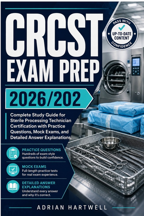 Couverture ebook de CRCST EXAM PREP 2026/2027, de Adrian Hartwell